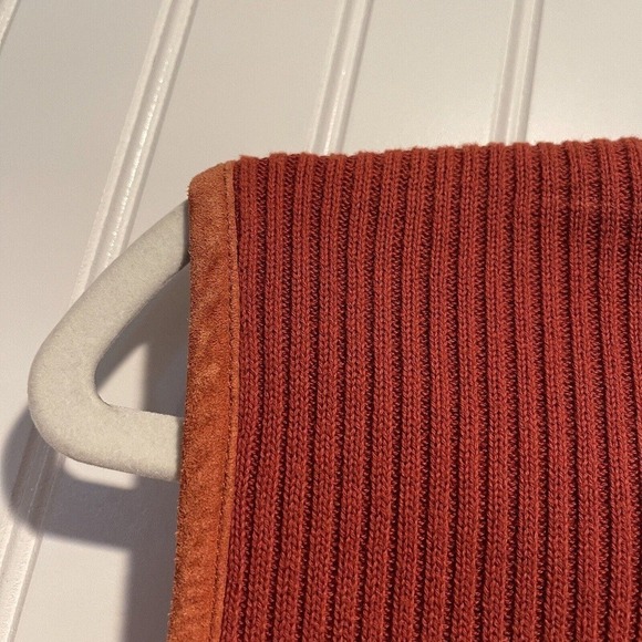 Vintage Chicos Burnt Orange Suede Ribbed Knit Vest Size Medium - Picture 6 of 6